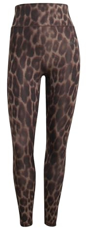 adidas Women's Optime Essentials Workout Leopard 7/8 Leggings, earth strata/black, XL