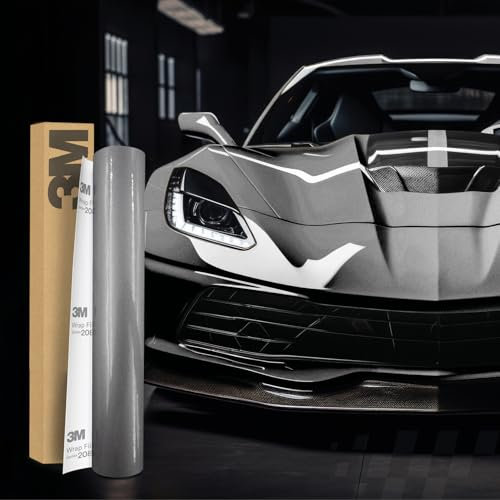 3M 2080 Car Wrapping Folie 30x152cm Selbstklebende Autofolie für Auto Motorrad Boot 3D Lackschutzfolie mit Luftkanälen zum Folieren (G251 Gloss Sterling Silver)