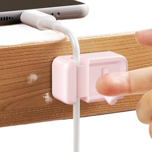 Cord Organizer Desk, Magnetic Cable Clips, Magnetic Clip Adhesive Wire Keeper, Charger Management for Home, Car, Nightstand, Phone Wall, Desktop, White, Blue, Pink
