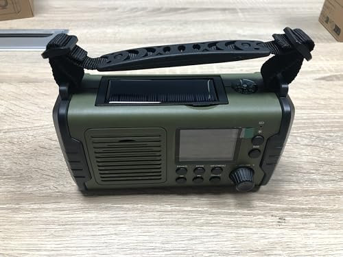 Radio digitale DAB+/FM, 20000 mAh, con radio di emergenza solare e manovella, allarme SOS, IP53, impermeabile, sistema di illuminazione a 7 LED, radio FM/Emergency con Bluetooth 5.3 e 12 menu vocale