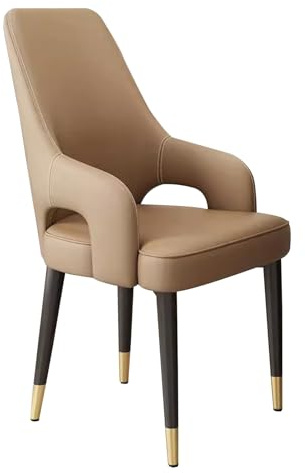 Guyifuny Esszimmerstühle aus PU-Leder, Sessel, gepolsterte Seitenstühle mit Metallbeinen für Küche, Esszimmer, Schminktisch, Wohnzimmer, Khaki