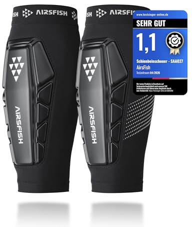 AirsFish Protège-Tibias de Football pour Enfants - Équipement de Football Ultra léger pour garçons et Filles avec cœur en PU et Grip en Silicone - Protège-Tibias Respirants pour Football