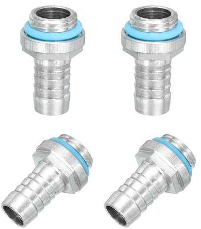 QUARKZMAN 4 Stück Wasserkühlung Verlängerungsadapter G1/4x10mm Aluminium Stecker auf Buchse Gewinde Verlängerungsstück Wasserkühlungsanschluss für Wasserkühlungssysteme Computern, Silber