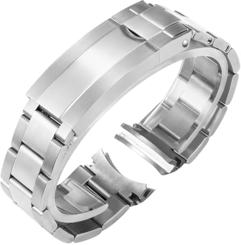 HiCycle2 Edelstahl Uhr Armband Ersatz für Rolex GMT Datejust Submariner Uhrband Männlich Antirost Solid Edelstahl gebogenen Schnittstelle Stahlband 20mm