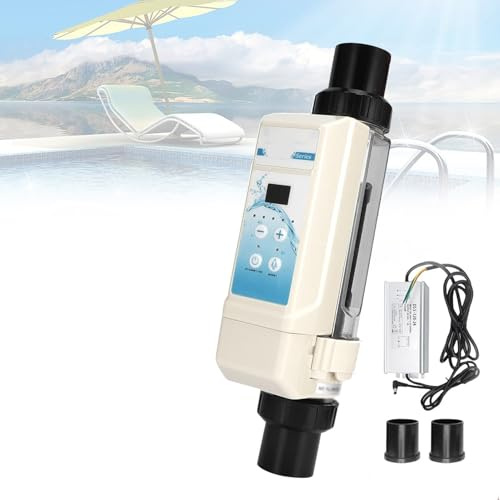 Ofyphth Salt Chlorgenerator, Selbstreinigungs Poolsalz Salz Chlor DesinfektionsgeräT, mit Salzelektrolyse Salzgenerator, füR Spa Schwimmbad 8g/H. EC8
