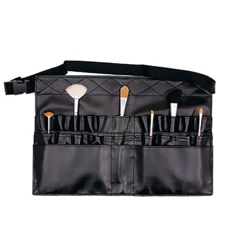 Sac Pinceau Maquillage, Maquillage Rangement Pinceaux,Sac de Rangement pour Outils de maquilleur Porte-Brosse cosmétique Portable 32 Poches avec Sangle de Ceinture (Noir)