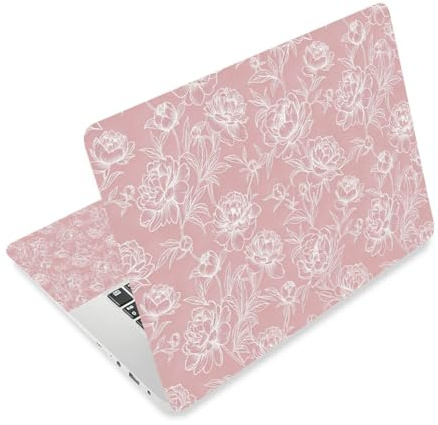 TNKBREEZE Pflanze Laptop Haut Sticker Rosa Blume Universal Computer Dekor Notebook Cover Vinyl Aufkleber Selbstklebend Entfernbar Kunst Schutz Für Notebook Computer Stück 9 27x12 38cm