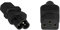 DINIC Stromadapter, Netzadapter C13 Kaltgerätestecker auf C6 Buchse, Adapter (1 Stück, schwarz)