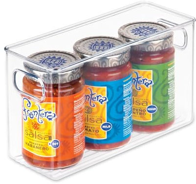 InterDesign Cabinet/Kitchen Binz Aufbewahrungsbox, mittelgroßer Küchen Organizer aus Kunststoff, lange Box, durchsichtig, 25 cm x 10 cm x 15 cm