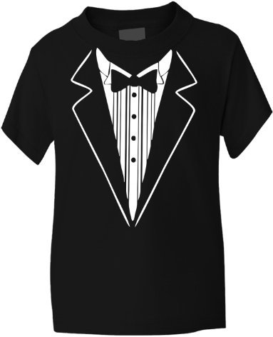 Print4U Tuxedo Fancy Dress Funny Kids T-Shirt 3-4 Black