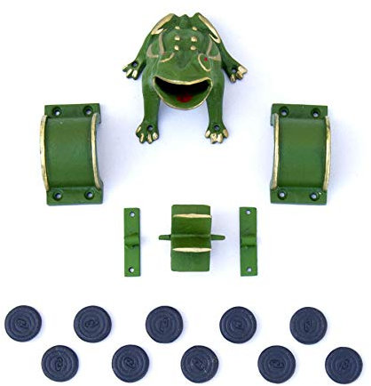 CADENAS ® - Jeu de la Grenouille Complet de fonte: 1 Grenouille, 2 Ponts, 1 Moulin , 2 Fixations et 10 Palets