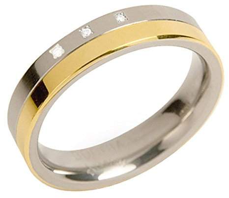 Boccia Unisex-Ring You and me Titan teilvergoldet Diamant (0.015 ct) weiß Brillantschliff Gr. 68 (21.6) - 0129-0468