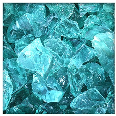 Kieskönig 20 kg Glasbrocken Glasbruch Glassteine Glas Gabione 60-120 mm Farbe Türkis