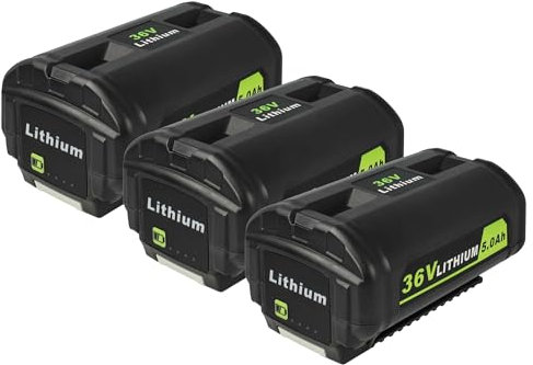 vhbw 3X Batterie Compatible avec Ryobi 40V Brushless Li-ION Cordless Electric Lawnmower Outil électrique (5000 mAh, Li-ION, 36 V)