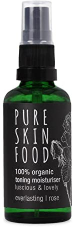 Bio Toning Moisturiser Everlasting Rose von PURE SKIN FOOD | Gesichtstoner für jugendlich-frische Haut | aktivierend & glättend | 100% bio-zertifizierte Inhaltsstoffe & vegan | 50 ml