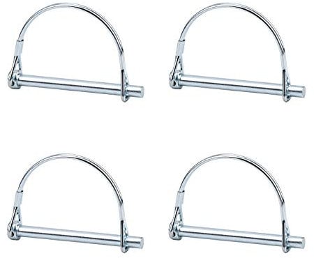 INCREWAY 4pcs Axe de verrouillage de broche de coupleur de sécurité, 1/4 pouce de verrouillage de prise de force avec fil de retenue rond pour jardin de pelouse de remorques de ferme