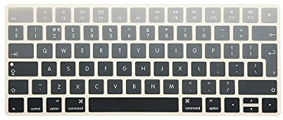 MMDW Premium EU-Layout Englisch Ultra Dünn Soft Touch Silikon Tastaturschutz Skin Protector für Apple Magic Wireless Bluetooth Tastatur MLA22L/A A1644 (2015 veröffentlicht) (Ombre Grau)