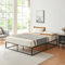 [en.casa] Metallbett Kreta auf Stahlrahmen mit Lattenrost Bettgestell Design Doppelbett Ehebett Schlafzimmer 160x200cm Schwarz