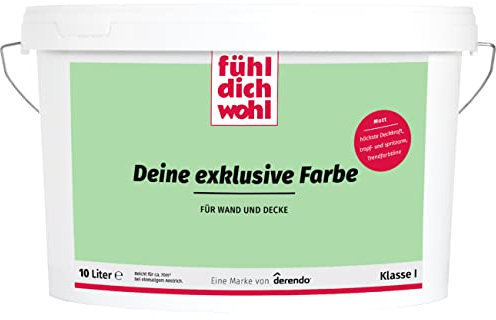 Fühl Dich Wohl Deine Farbe grün, matte grüne Wandfarbe, hohe Deckkraft, verschiedene Grüntöne zur Auswahl (10L, Froschgrün)