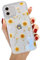 Emlivi Coque Compatible avec iPhone 12 Mini, Étui de iPhone 12 Mini Vraies Fleurs Pétales Housse de Protection Case Slim Silicone Anti-Rayures Bumper pour iPhone 12 Mini, Marguerite