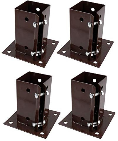 4 x Fence Post Decking Bolt Down Support Holder Clamp For Posts 75mm x 75mm