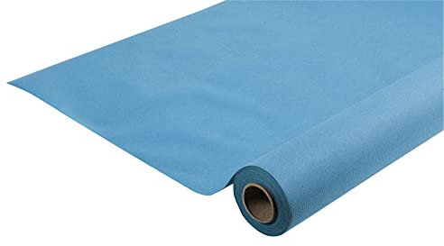 Pronappe - Réf. R581528I - Nappe jetable en rouleau de 15 M de long X 1,20 M de large - Intissée Airlaid, matière effet textile avec un tombé parfait, proche du tissu - Couleur bleu turquoise