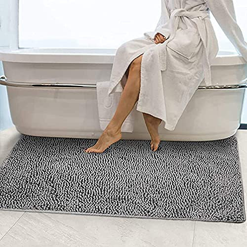 Extra Large Bath Mat Long Soft Microfiber Rug, Non Slip Bedroom Carpet, Water Absorbent Bathroom Shower Mats,Washable Fluffy Floor Blanket Entrance Door