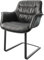 DELIFE Schwingstuhl Kaira-Flex Freischwinger flach Schwarz Echt-Leder Schwarz
