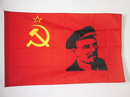 AZ FLAG Bandiera URSS con Lenin 90 x 60 cm – Bandiera Comunista Leniniano – Leninismo 60 x 90 cm Fodero per braccio