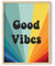 Haus and Hues Dope Poster Good Vibes Wanddekoration – Good Vibes Only Wanddekoration und Retro-Poster,Good Vibes Only Wandkunst und Retro-Poster für Zimmer, Beige gerahmt, 30.5x40.6 cm