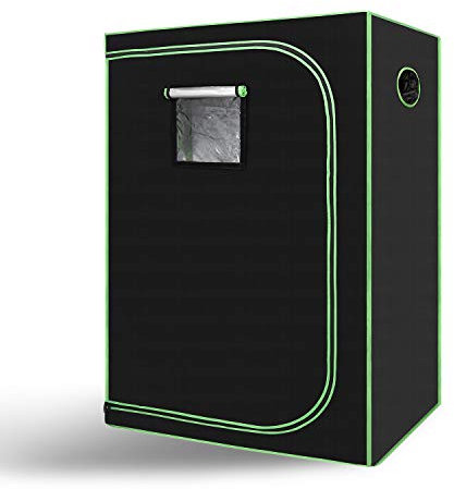 Jiubiaz Grow Zelt, Grow Tent 120x60x180cm Growschrank für Homegrow, Indoor Anbauzelt, Growroom, Lichtdicht und Wasserdicht Pflanzzelt, Zuchtzelt Schwarz Grün