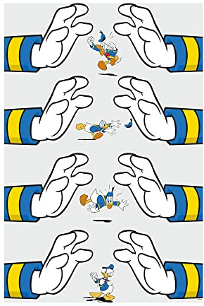Komar Donald Duck Hands - Größe: 50 x 70 cm, Wandbild, Poster, Kunstdruck (ohne Rahmen), Disney