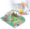 4 in 1 Aktivitätsmatte und Bällebad mit Ball – Spielmatte mit Spielbogen, zwölf schöne melodische Musik, abnehmbares Babyspielzeug, lustige Puppe, 30 bunte Ozeanbälle, Komfortkissen, ab 3 Monaten