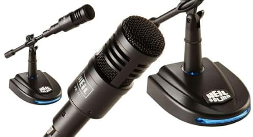 HEIL Sound PR-10-PKG - AR Dynamic Studio Microphone with LB-1 Lighted Base (BLACK) with PTT (3-pin XLR)