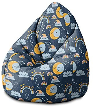 DreamRoots Sitzsack Kinder mit füllung - Bodenkissen Kinder Sitzsack - Sitzsack Kinderzimmer 70 x 70 x 105 cm - Bean Bag Kinder - Bubibag Sitzsack - Kindersitzsack - Sitzkissen Boden Kinder 2