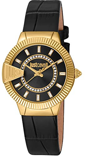 Just Cavalli Damen Analog Quarz Uhr mit Leder Armband JC1L256L0025