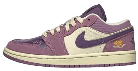 Nike Damen Air Jordan 1 Low UNC Basketballschuh, Amethyst Wave/Canyon Purple, 37.5 EU