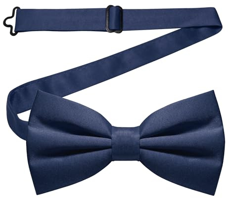 JEMYGINS Navy Blue Pre-tied Bow Tie Adjustable Bowtie for Men(14)