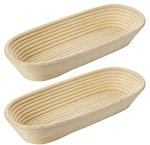 Westmark 2 Gärkörbchen, Für ca. 1500-2000g Brotteig, Oval, Länge: 39,5 cm, Peddigrohr, Hellbeige, 320222E3