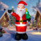 Wothfav 8FT Christmas Inflatable Santa Outdoor Decorations, Blow Up Santa Claus with Holding Xmas Tree, Built-in LED Lights for Holiday Indoor Outdoor Party Yard Lawn Garden Decoration