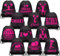 Paterr Cheer Rucksack mit Kordelzug, Cheerleader, Kordelzug, Sportgeschenke für Damen und Herren, 12 Stück, Pink, 11.8 x 10 Inch, Classic