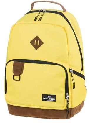 Walker Lifestyle Rucksack Pure Eco Laptop-Fach, Rücken-Polsterung, gerollter Reißverschluss-Öffnung, Tragegriff, wasserabweisend, Backpack für Schule, Uni, Büro und Freizeit (Butter)