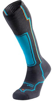 LURBEL Alpine Six Skisocken, Thermosocken, Wintersocken, hohe Kompressionssocken, Unisex, Marengo/Türkis, XL