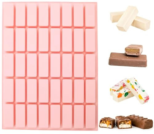 duoyif Moule Chocolat Rectangle Mini 40 Cavités Antiadhésifs Moules à Chocolat Rectangulaire Rose Mini Moules En Silicone à Chocolat Moules En Silicone pour Chocolat Bonbons Glaçons Gommes Gelées
