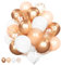 Rose Gold Balloon Set, 20Pcs 12 Inch Metallic Chrome Confetti With White Helium Latex Pack for Girls Women Wedding Birthday Proposal Hen Do Party Decorations