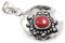 JEWELFORCE Red Stone Lab-Created Gemstone 925 Sterling silver Pendant Handmade Jewelry J-51G