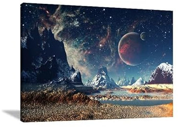 AmNooL Sternenhimmel Landschaft Wandkunst Poster Bilder Raum Dekoration Personalisierte Leinwand Innengemälde Drucke Home Decor Kein Rahmen-30x40cm