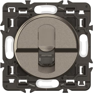 LEGRAND - Prise RJ45 Cat. 6 FTP - Prise Murale Multimédia - Pour Transmissions Haut Débit Gigabit Ethernet - A compléter d'une Plaque - Titanium