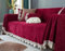 Bishilin Couchbezug 4 Sitzer Nordisch, Sofabezug Ecksofa Universal Weinrot mit Spitze 180x380CM Überwurf Sofa Chenille