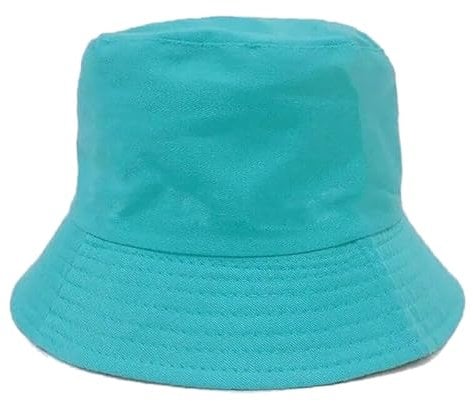 StyleWear® Unisex Fischerhut, wendbar, faltbar, Strandhüte für Damen und Herren, Sommer-Sonnenschutz, bedruckt, Fischerhut, 100 % Baumwolle, Einheitsgröße, Sonnenhut 58–59 cm, türkis, One size